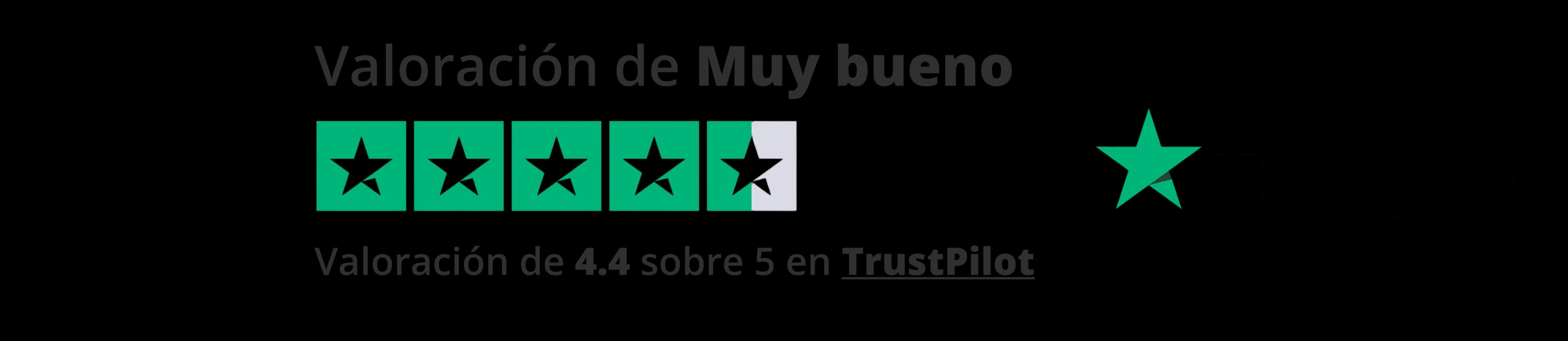 Valoración de Muy bueno — 4,4/5 en Trustpilot